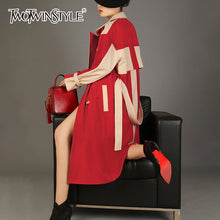 Load image into Gallery viewer, TWOTWINSTYLE Hit Color Trench Coat Female Lace